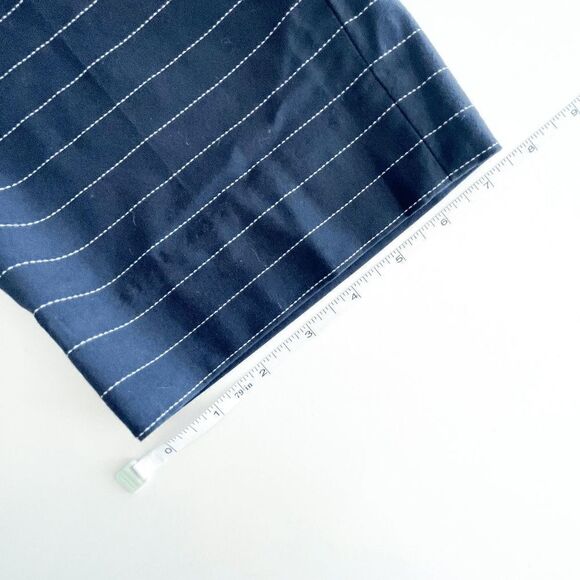 Banana Republic Womens Classic Ryan Tailored Pants Stripes Navy Blue Sz 12 - Picture 8 of 9